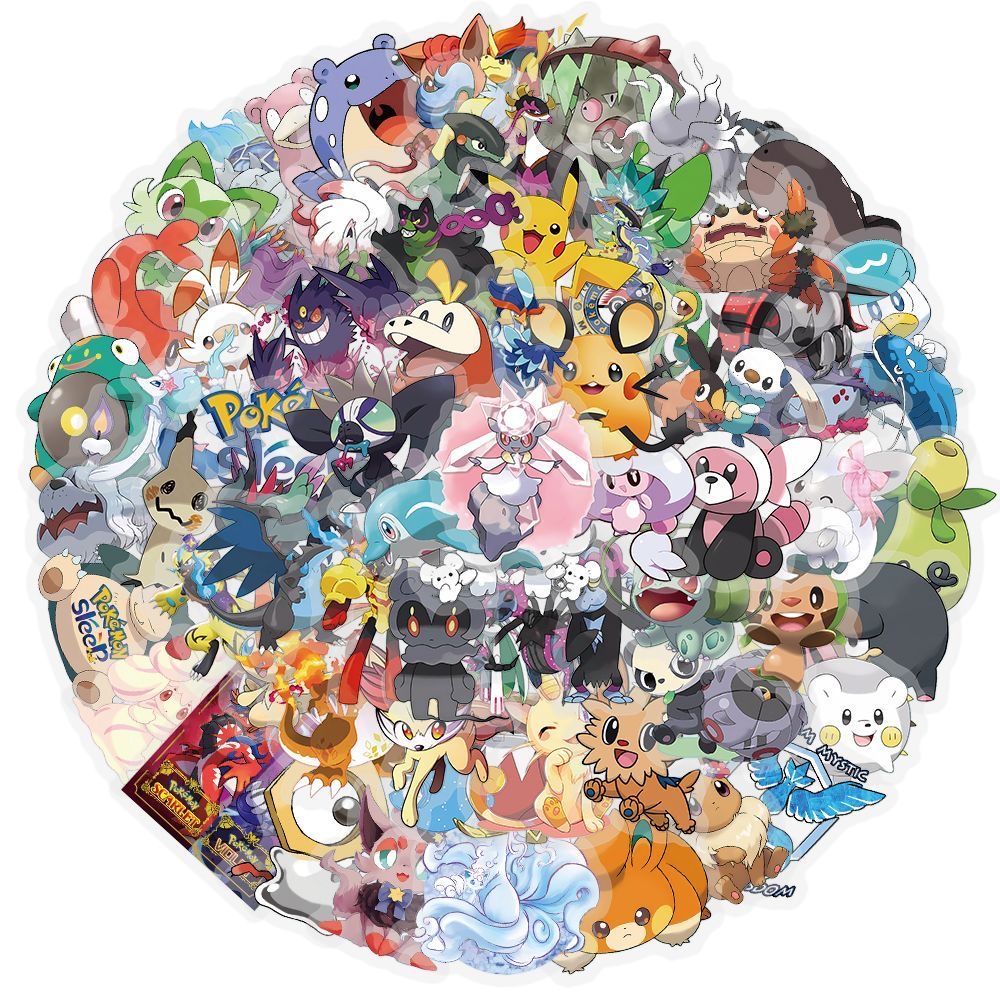 100Pcs Pokémon Stickers Cute C - Tablet Cute Accessories review and price