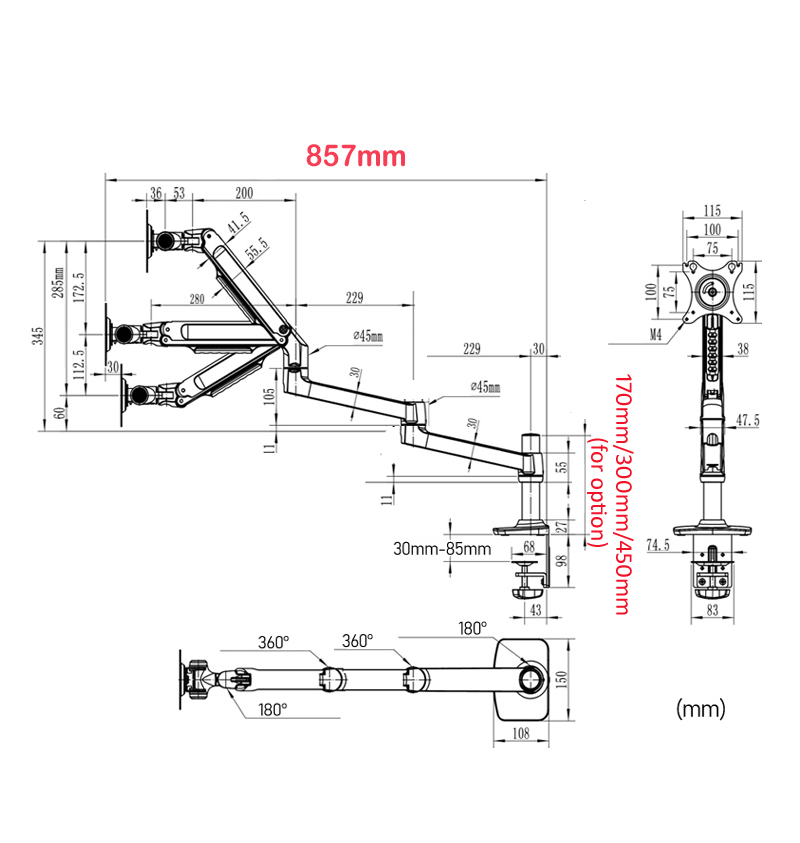 450mm DL-8013LP Full Motion 17 - Tablet Lap Desk review and price